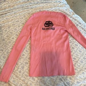 Intarsia Ribbed-knit Cardigan in Pink